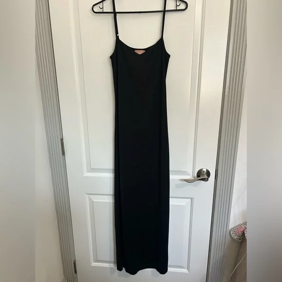 Show Me Your Mumu Black Slip Strappy Maxi Dress 100% Cotton size XS NWOT 90s